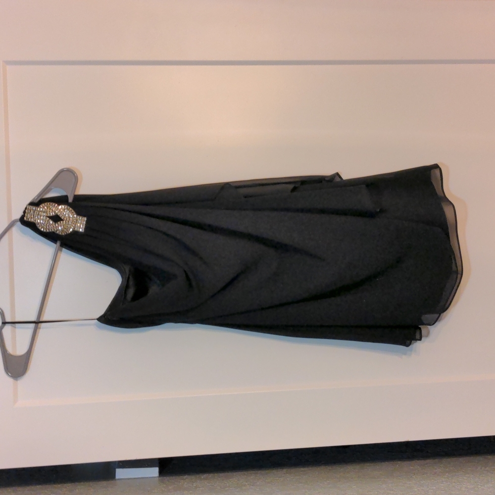 One shoulder black cocktail dress